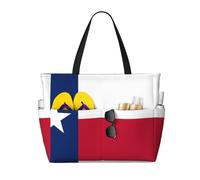 Sac de voyage de plage de grande capacité avec imprimé cerises chiliennes - Léger, réutilisable, parfait pour les vacances, le camping et un usage quotidien, Drapeau du Texas, One Size
