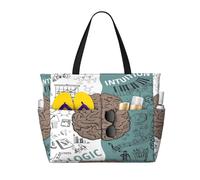 Sac de voyage de plage de grande capacité de 30 L, fonctions cérébrales gauche et droite, sac de voyage, sac fourre-tout pour homme et femme, Noir , Large Capacity Beach Travel Bag, Sac à vêtements de