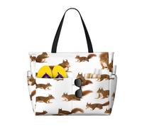 Sac de voyage de plage de grande capacité de 30 L - Motif écureuil mignon - Pour homme et femme, Noir , Large Capacity Beach Travel Bag, Sac à vêtements de voyage