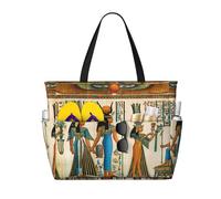 Sac de voyage de plage de grande capacité de 30 L pour femme en Égypte antique Sac de voyage à la main Sac de voyage à la main Sac fourre-tout pour homme et femme, Noir , Large Capacity Beach Travel