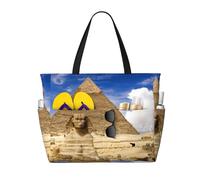 Sac de voyage de plage grande capacité 30 L Pyramides d'Égypte Sac de voyage à la main Sac de voyage à la main Sac fourre-tout pour homme et femme, Noir , Large Capacity Beach Travel Bag, Sac à
