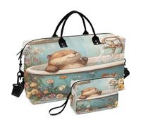 Sac de voyage de voyage avec articles de toilette pour voyage, grande capacité, style kawaii, style castor vintage