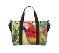 Sac de voyage d'été avec imprimé perroquet, ananas, oiseau, pour homme et femme, grand sac de sport résistant à l'eau, sac fourre-tout de week-end avec bandoulière, Noir , Taille unique, Sac de voyage