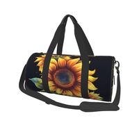 Sac de voyage d'été imprimé tournesol avec poche et sangle réglable, grand sac de sport, sac de yoga tendance pour homme et femme, noir, taille unique, mode, noir, taille unique, mode, Noir , Taille