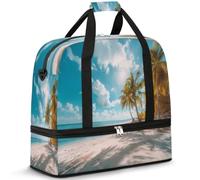 Sac de voyage d'été tropical, sac de voyage pour femme et homme, sac de week-end, sac fourre-tout pliable et séparé, 47 l pour le sport, la gym, le yoga, couleur, 47 L, Organiseur de sac