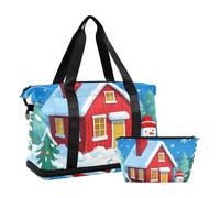 Sac de voyage d'hiver avec bonhomme de neige et trousse de toilette pour trekking, grande capacité, Bonhomme de neige Winter Merry Christmas, 1 size