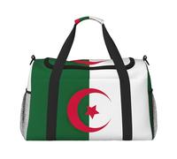 Sac de voyage drapeau de l'Algérie, sacs de week-end pour femmes et hommes pour les aventures en plein air, idéal pour le camping et la randonnée, noir, One Size