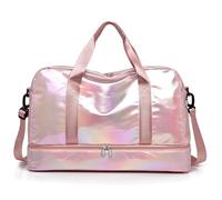 Sac de Voyage Dry Wet Gym Bag Fitness Travel for Women Men Training Sports Outdoor Glitter Swim Shoulder Weekend Bags(Pink)