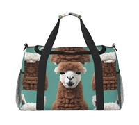 Sac de voyage en alpaga lama, sacs de week-end pour femmes et hommes pour les aventures en plein air, idéal pour le camping et la randonnée, Noir , Taille unique