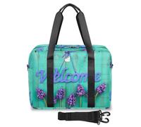 Sac de voyage en bois avec panneau de bienvenue pour femmes, hommes, filles, garçons, sac de week-end, 32 L, grand sac fourre-tout pour voyage, sport, salle de sport, couleur, Big, Organiseur de sac