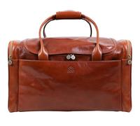 Sac de Voyage en Cuir, Bagages à Main pour Les Voyages, Les Voyages d'affaires, Les escapades de W nd, Fabriqué à la Main en Italie pour Hommes et Femmes - Time Resistance (Cognac)