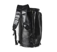 Sac De Voyage en Cuir Homme Sac de Sport en Cuir, Sac à bandoulière, Compartiment Chaussures, étanche, Voyage Plein air, Grande capacité, Main et Fitness(Backpack Black)