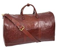 Sac de voyage en cuir végétal véritable, grand sac fourre-tout avec bandoulière réglable, cendrier, marron, L, Sac fourre-tout vintage