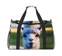 Sac de voyage en forme de lama mignon - Grand sac fourre-tout réutilisable, parfait pour les activités de plein air, le sport, le camping et les courses, noir, One Size