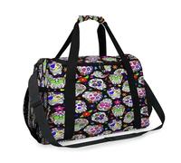 Sac de voyage en forme de tête de mort et fleur de sucre pour filles, garçons, femmes, hommes, motif tête de mort colorée, sac à main pour voyage, sport, gym