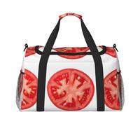 Sac de voyage en forme de tranche de tomate pour homme et femme, sac fourre-tout en polyester imprimé avec bandoulière, Noir , Taille unique