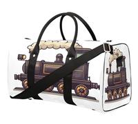 Sac de voyage en forme de vieux train de dessin animé pour femmes, hommes, filles, garçons, week-end, sac fourre-tout de 22,7 L, sac fourre-tout pour le sport, la gym, le yoga, couleur, 22.7L,