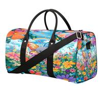 Sac de voyage en forme d'éléphant, de papillon et de fleur pour femmes, hommes, filles, garçons, week-end, sac fourre-tout de 22,7 L, sac fourre-tout pour le sport, la gym, le yoga, couleur, 22.7L,