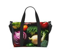 Sac de voyage en polyester avec imprimé fruits et légumes - Pour homme et femme, noir, One Size, noir, One Size