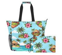 Sac de voyage en polyester léger avec pochette de rangement séparée | Sac à main multi-poches doublé EVA pour articles mouillés