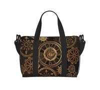 Sac de voyage en polyester pour femme et homme Motif horloge du siècle, noir, One Size, noir, One Size