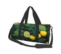Sac de voyage en toile avec deux papillons et champignons pour homme et femme - Grande capacité - Sac fourre-tout en toile pour voyage, yoga, Feuilles tropicales et citron tropical, Taille unique