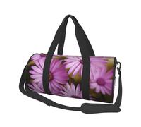 Sac de voyage en toile avec imprimé fleurs violettes - Sac de sport avec grande capacité pour le week-end, les voyages d'affaires, Noir , Taille unique
