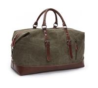 Sac de voyage en toile et cuir pour homme - Sacs de voyage pour hommes - Grand sac de week-end pour le yoga, 1 couleur, Green