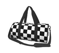 Sac de voyage en toile imprimée à carreaux noirs et blancs - Sac de sport de grande capacité pour le w nd et les voyages d'affaires, Noir , Taille unique