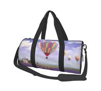 Sac de voyage en toile imprimée avec motif montgolfière lavande - Sac de sport de gym avec grande capacité pour le week-end, les voyages d'affaires, Noir , Taille unique