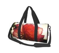 Sac de voyage en toile imprimée de fleurs de rose - Sac de sport avec grande capacité pour le week-end, les voyages d'affaires, Noir , Taille unique