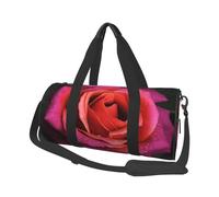 Sac de voyage en toile imprimée de fleurs de rose - Sac de sport de gym avec grande capacité pour le week-end, les voyages d'affaires, Noir , Taille unique