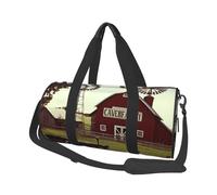 Sac de voyage en toile imprimée de tracteur de moulins à vent de ferme - Sac de sport avec grande capacité pour le week-end, les voyages d'affaires, Noir , Taille unique