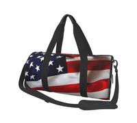 Sac de voyage en toile imprimée drapeau américain - Sac de sport de gym avec grande capacité pour week-end voyage d'affaires, Noir , Taille unique