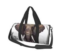 Sac de voyage en toile imprimée éléphant - Sac de sport avec grande capacité pour le week-end, les voyages d'affaires, Noir , Taille unique