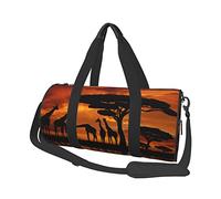 Sac de voyage en toile imprimée girafe d'Afrique majestueux - Sac de sport avec grande capacité pour le week-end, les voyages d'affaires, Noir , Taille unique