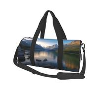Sac de voyage en toile imprimée Glacier National Park - Sac de sport avec grande capacité pour week-end d'affaires, Noir , Taille unique