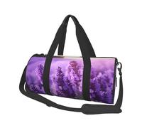Sac de voyage en toile imprimée lavande violette - Sac de sport avec grande capacité pour week-end d'affaires voyage, Noir , Taille unique