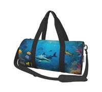 Sac de voyage en toile imprimée monde sous-marin - Sac de sport de gym avec grande capacité pour week-end voyage d'affaires, Noir , Taille unique