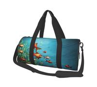 Sac de voyage en toile imprimée pour aquarium avec poissons - Sac de sport avec grande capacité pour le week-end, les voyages d'affaires, Noir , Taille unique