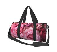 Sac de voyage en toile imprimée rose rose - Sac de sport avec grande capacité pour week-end d'affaires voyage, Noir , Taille unique