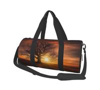 Sac de voyage en toile imprimée Tree at Golden Sunset - Sac de sport avec grande capacité pour le week-end, les voyages d'affaires, Noir , Taille unique