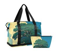 Sac de voyage étanche avec bandoulière réglable pour voyages d'affaires Jaune, Champ jaune de sens d'animation de dessin animé, 1 size