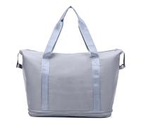 Sac de voyage étanche haute densité de grande capacité avec double couche séparation, fermeture éclair et mains pliables pour avion, salle de sport, bleu