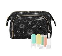 Sac de voyage étanche noir gothique tarot astrologie sac de maquillage de voyage sac à main porte-monnaie pour femmes accessoires de voyage