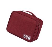 Sac de voyage étanche réglable pour maquillage avec fermeture éclair - Grande capacité - Rouge vin, rouge vin, Fidèle à la description, comme description