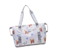 Sac de voyage extensible pour fitness, gym, sport, grande capacité, pour entraînement de nuit, dessin animé, week-end, valise de gym simple, beige, Beauté de masse