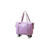 Sac De Voyage Extensible Roues Extensibles Et Amovibles, Sac De Voyage Pliable ImperméAble, RéSistant à l'usure, Valise Pliable Adapté Aux ActivitéS Sportives,Purple