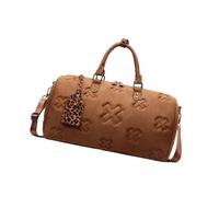 Sac de voyage fitness en cuir PU style coréen pour entraînement de week-end à l'épaule pour adulte, marron, Beauté de masse