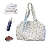 Sac de Voyage Floral pour Femme | Sac à bandoulière en Toile de Grande capacité avec nœud, Sac de Transport, Pochette de Week-End, Rangement de Bagages Doux pour la Plage, Le Yoga, l'entraînement
